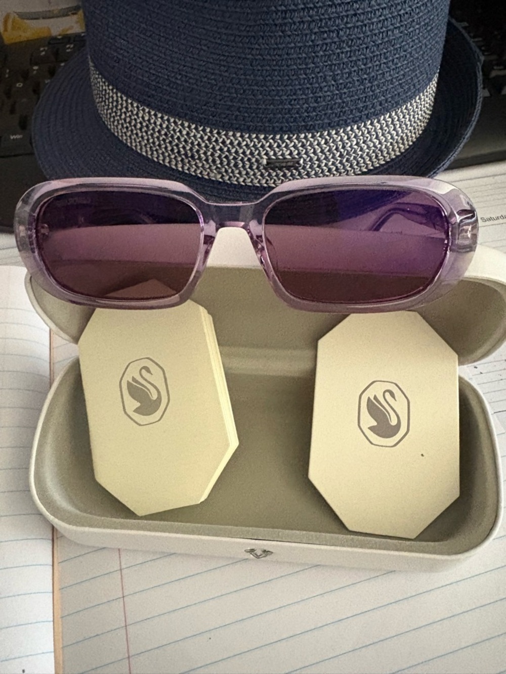 Swarovski Transparent Purple/Lavender  Sunglasses with Purple Lenses